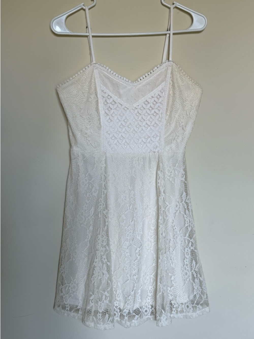 Xhilaration White Lace Spaghetti Strap Dress